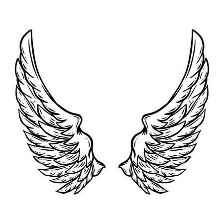 Крылья тату эскиз