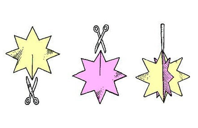 Объемные бумажные игрушки на елку