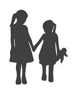 Силуэт две сестры