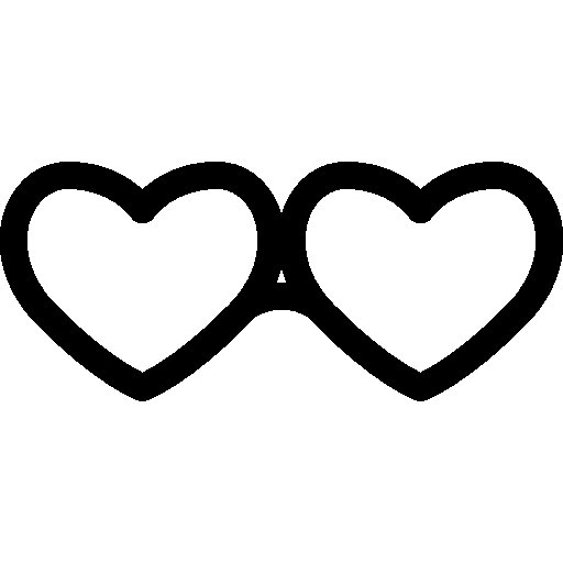 Раскраска очки сердечки