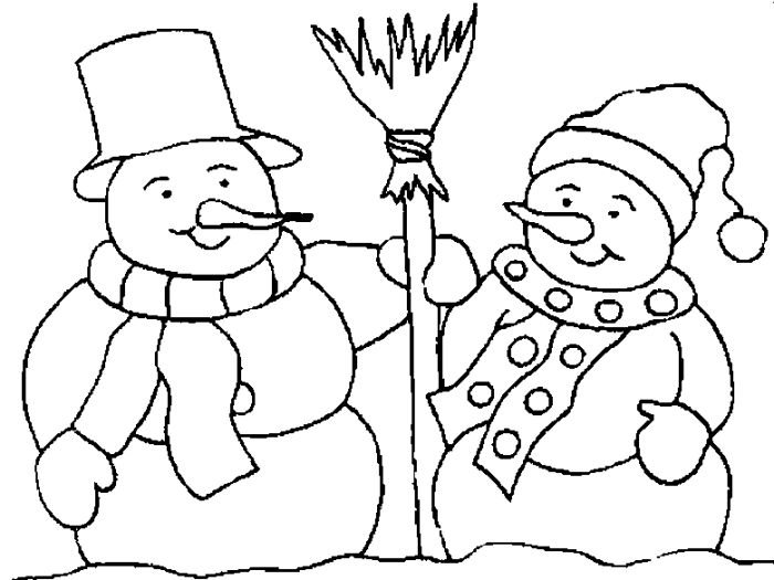 Снеговик картинка раскраска