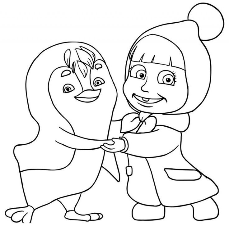 Раскраски для детей Маша