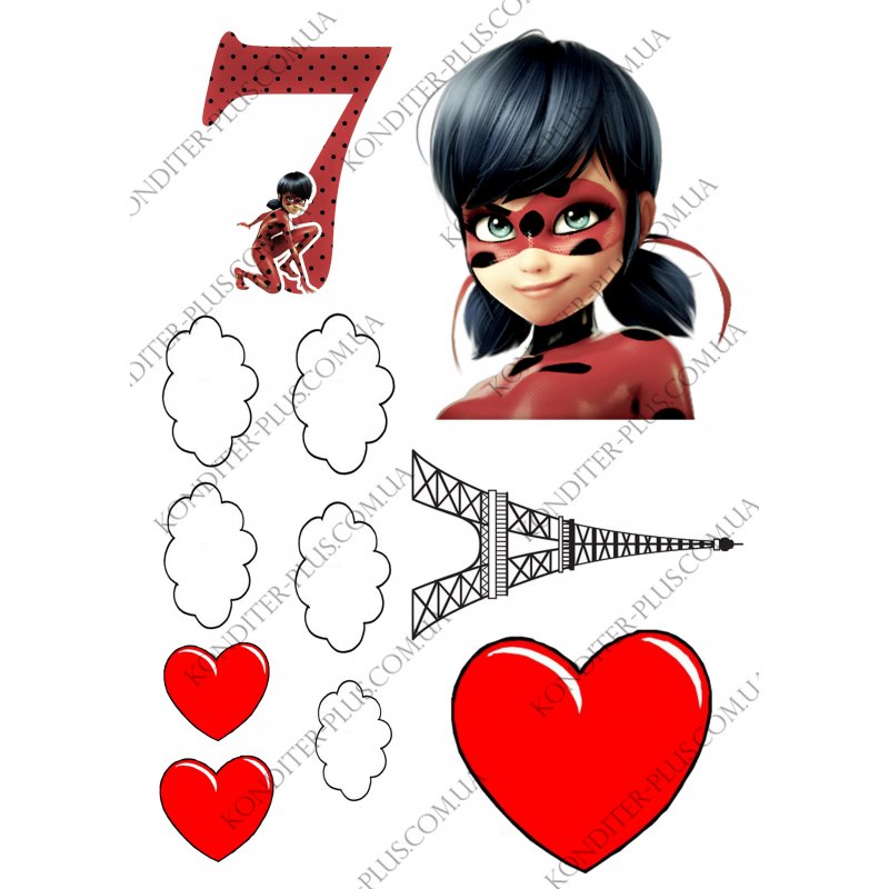 Вафельная картинка леди баг