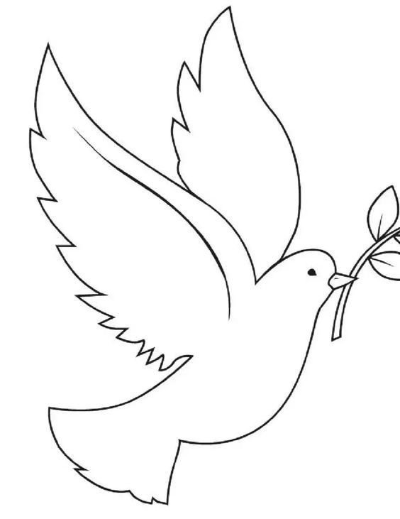 Рисунки голубей для вырезания