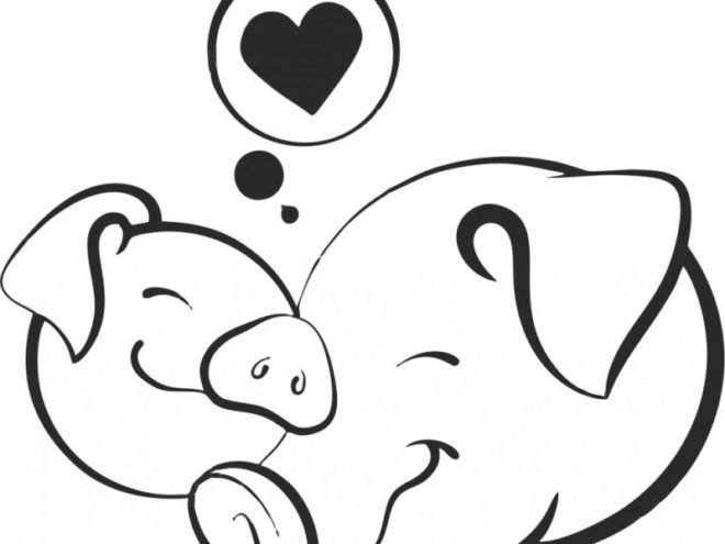 Поросенок трафарет