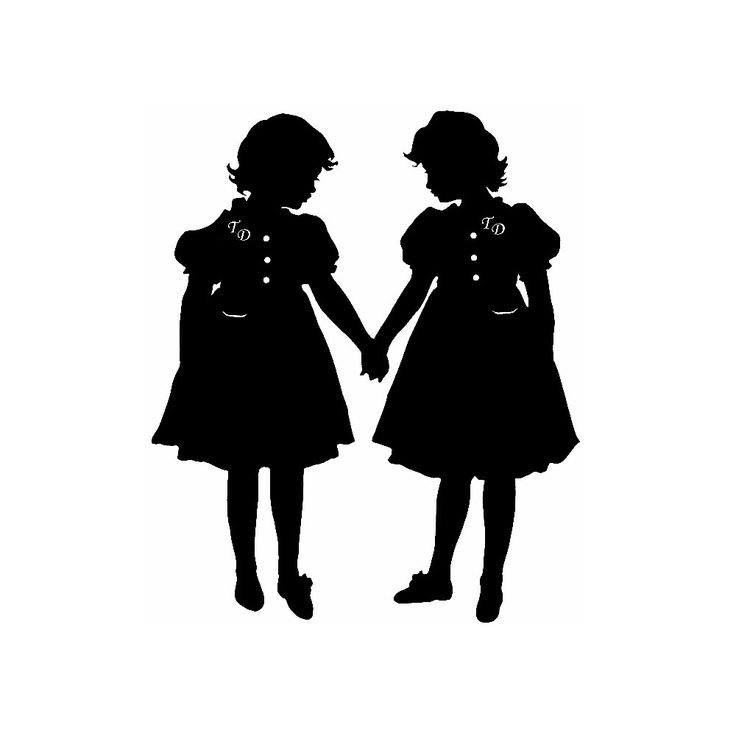 Силуэт двух девочек
