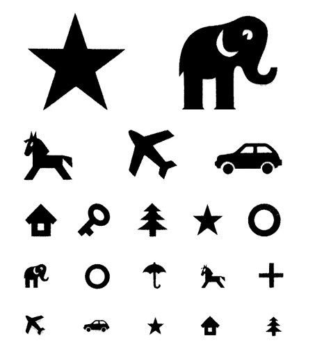 Детская таблица для проверки зрения у окулиста