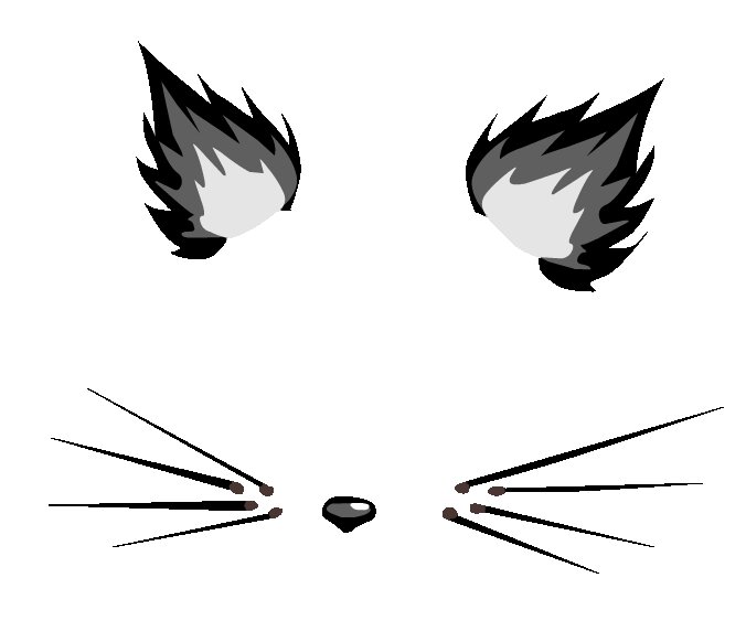 Кошачьи ушки на прозрачном фоне