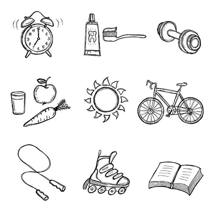 ЗОЖ картинки для детей раскраски