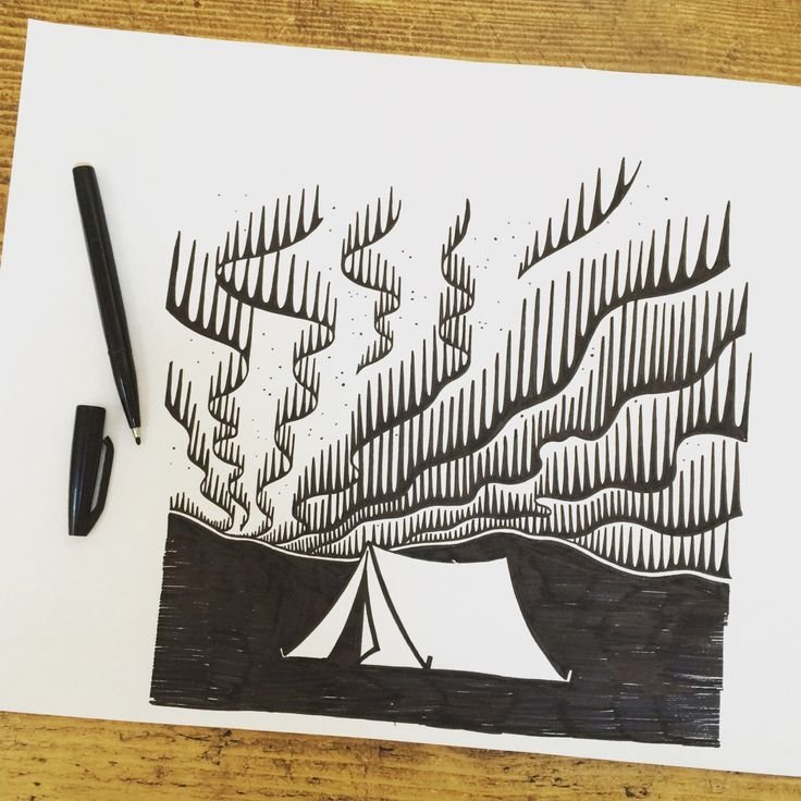 Северное сияние стилизация