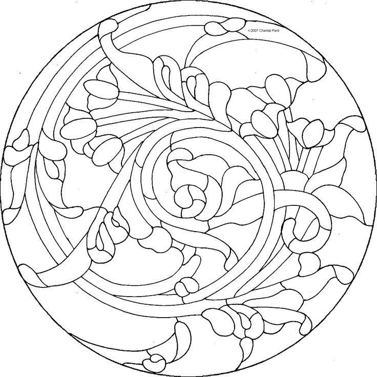 Витраж круглый узоры