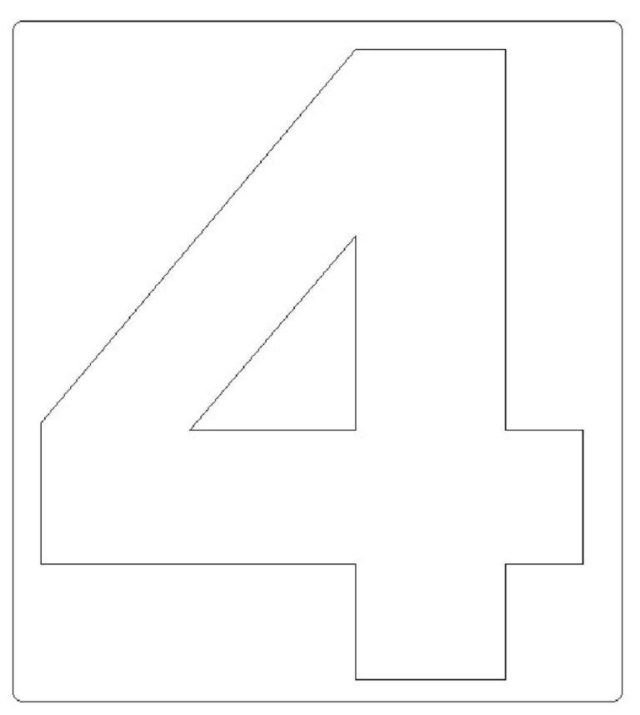 Цифра 4 трафарет