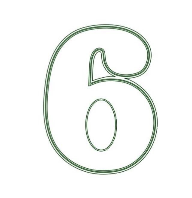 Цифра 6 трафарет для пряника