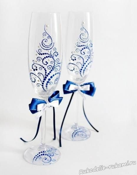 Роспись свадебных бокалов