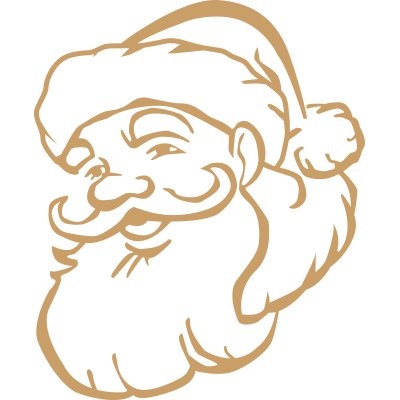 Вытынанка голова Деда Мороза на окно