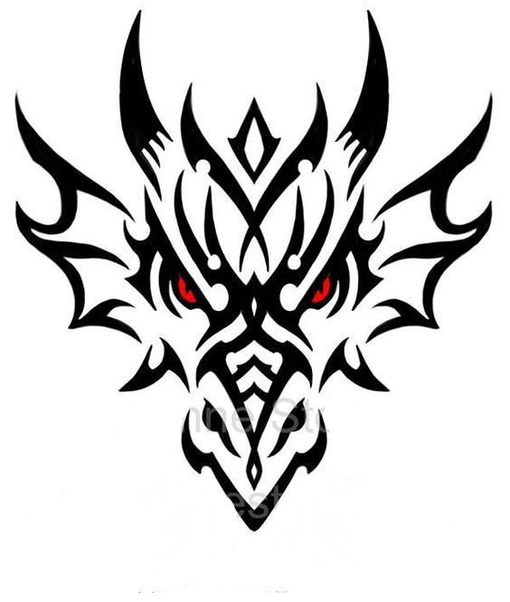 Тату голова дракона