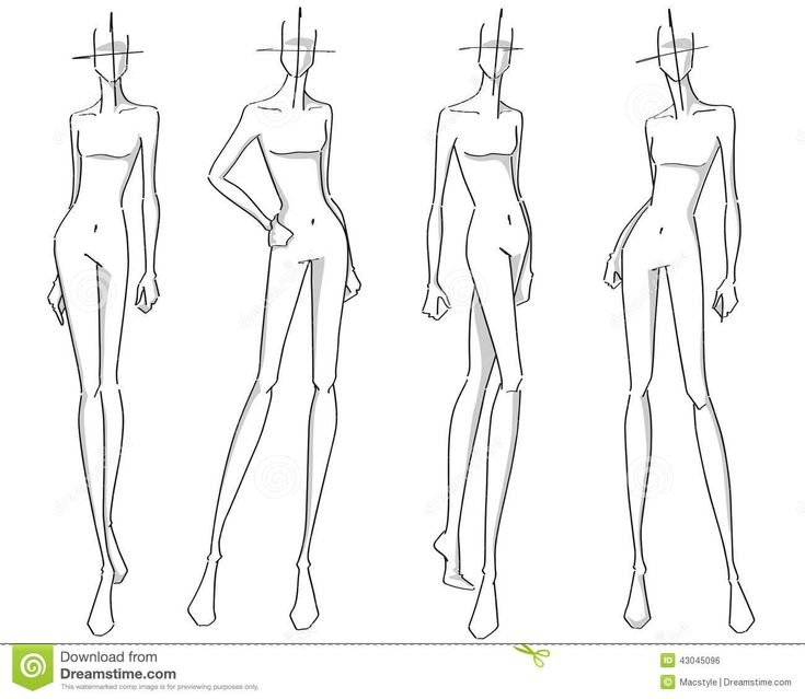 Женская фигура для эскизов одежды