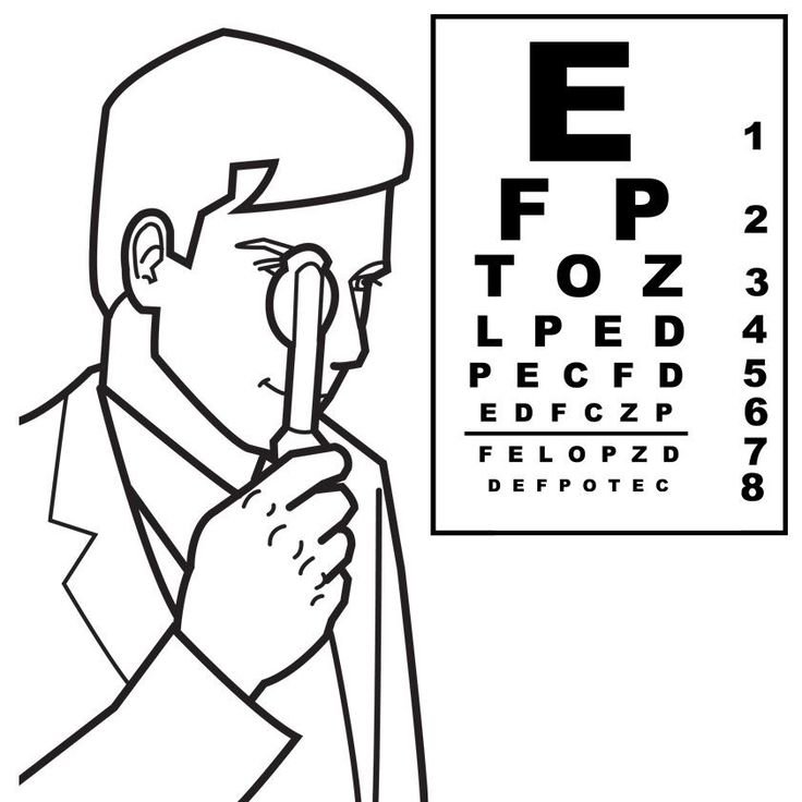 Раскраска окулист для детей