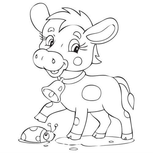 Теленок раскраска для детей