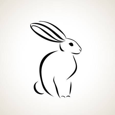 Силуэт кролика тату
