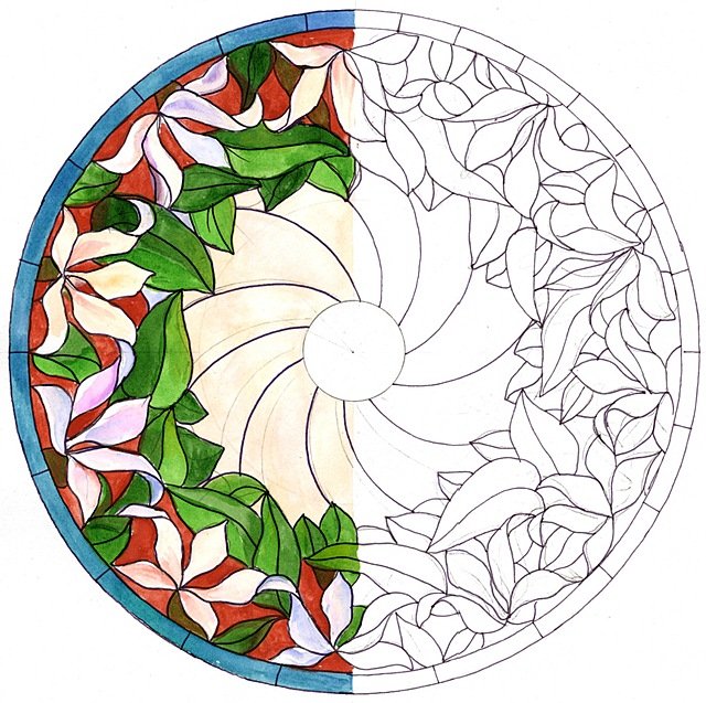 Растительный арнамент в круг