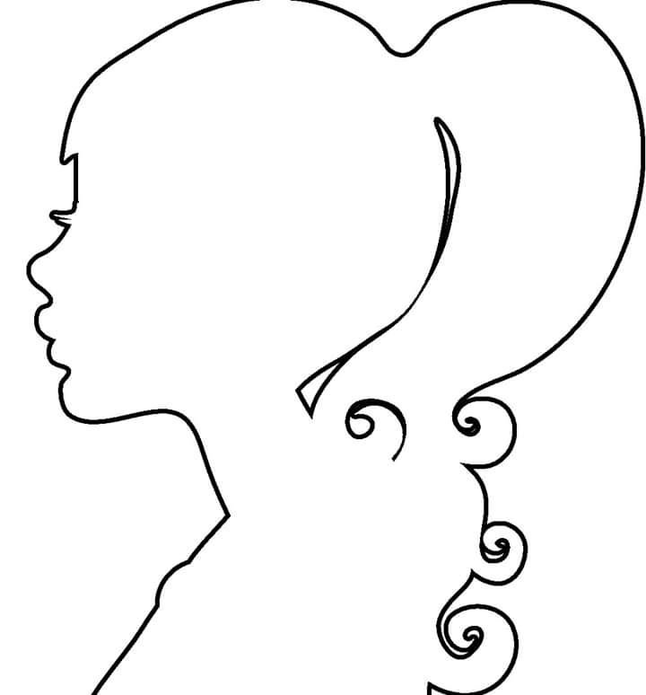 Женский профиль трафарет