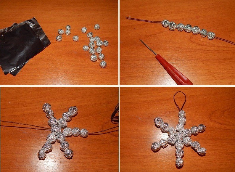 Елочные украшения из фольги