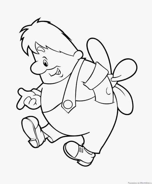 Малыш и Карлсон раскраска для детей