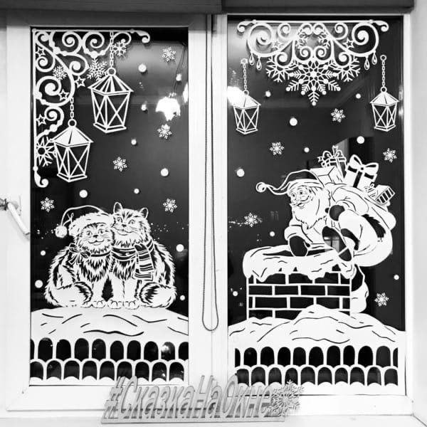 Вытанки на окна на новый год шторы