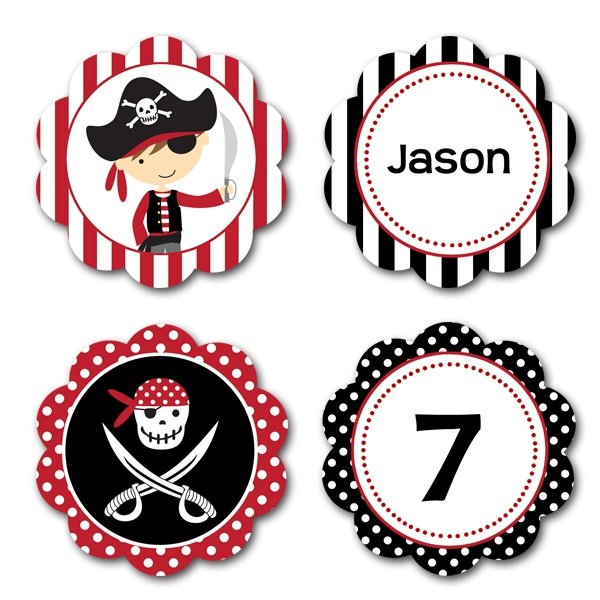 Наклейки для пиратской вечеринки