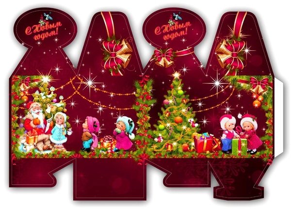 Новогодние коробочки печать