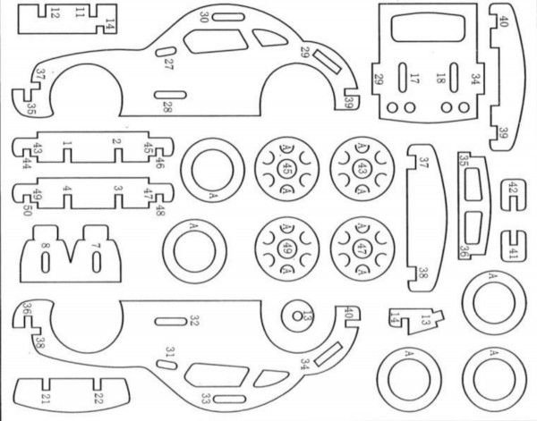 Автомобиль из фанеры чертежи