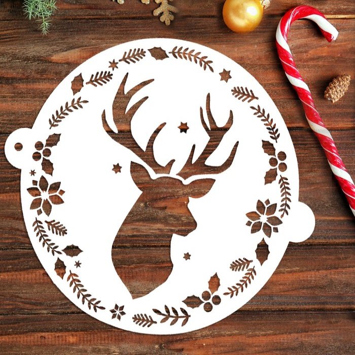 Трафарет на торт с новым годом