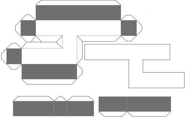 Развертка цифры 4 объемной