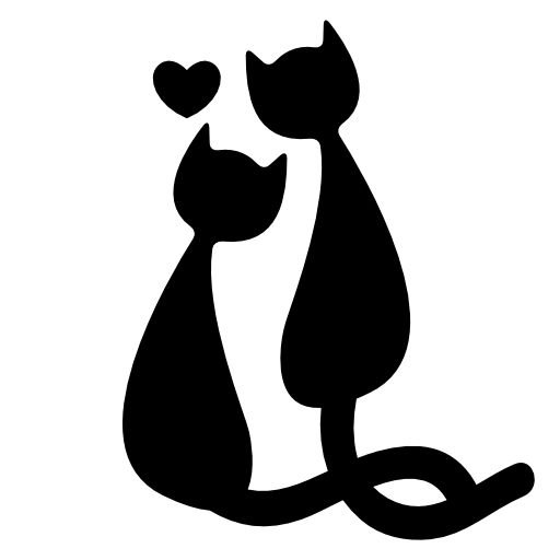 Силуэт двух кошек