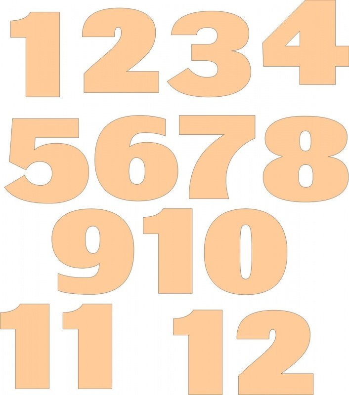 Цифры объемные циферблат