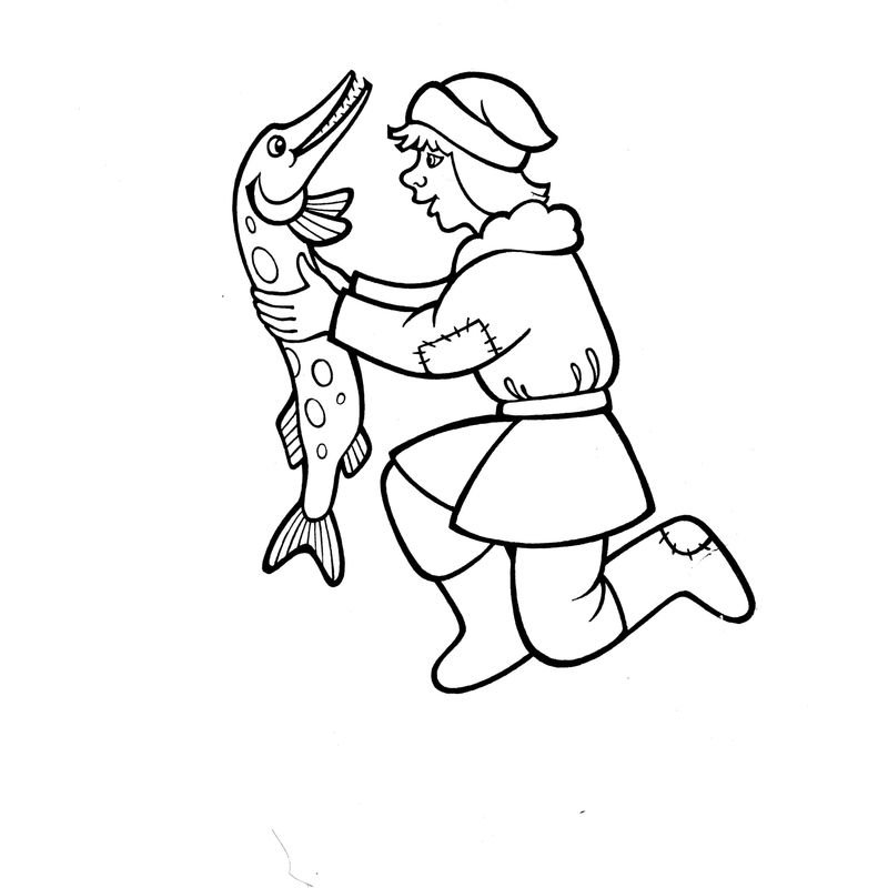 По щучьему велению раскраска для детей