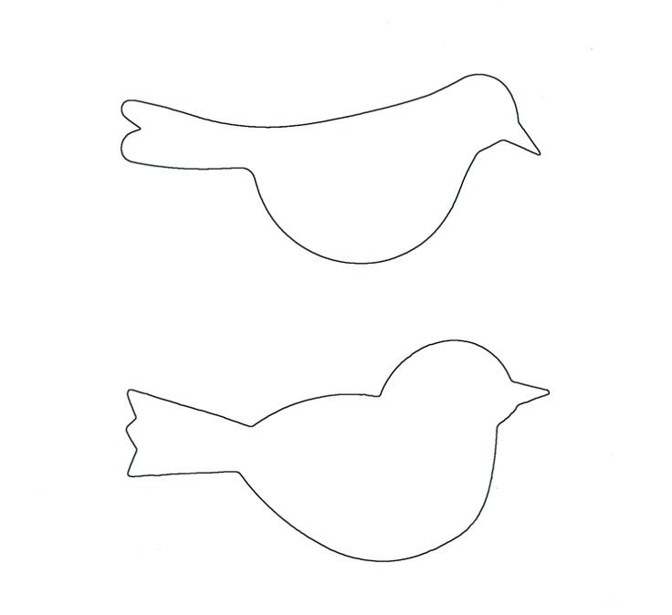 Шаблон птички для вырезания из бумаги