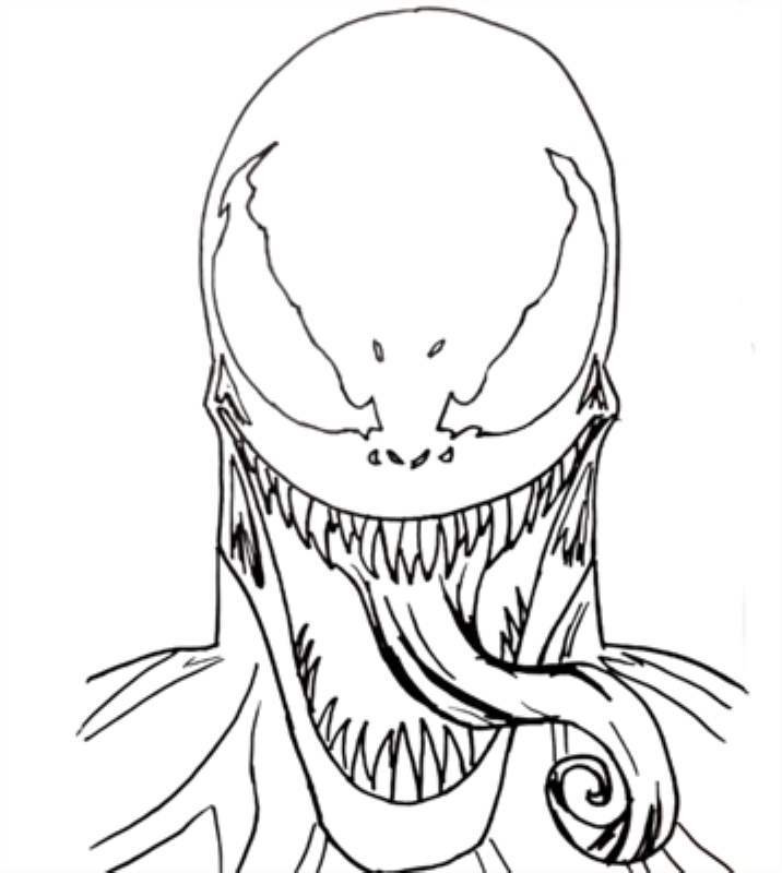 Веном раскраска лицо