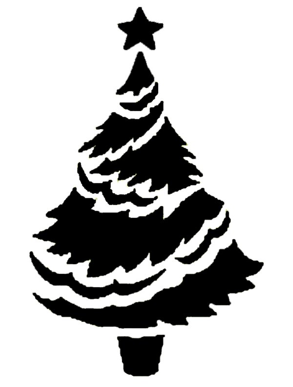 Елочка трафарет