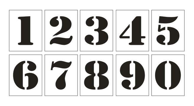 Шрифт цифры трафарет