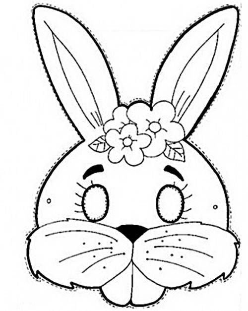 Маска зайца раскраска