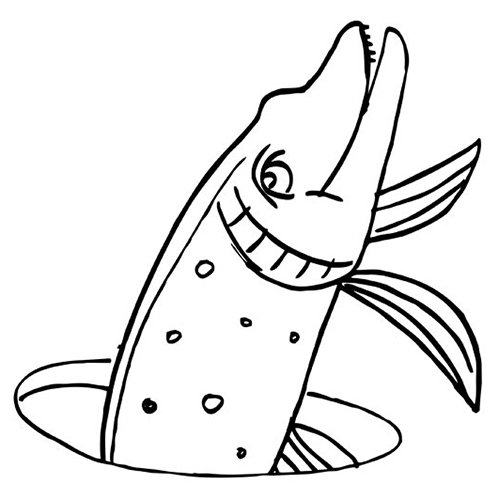 Щука раскраска для детей