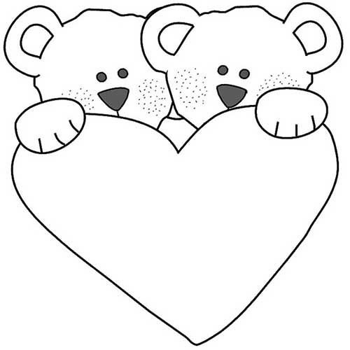 Раскраска медведь с сердечком