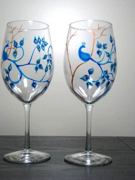 Роспись бокалов акриловыми красками