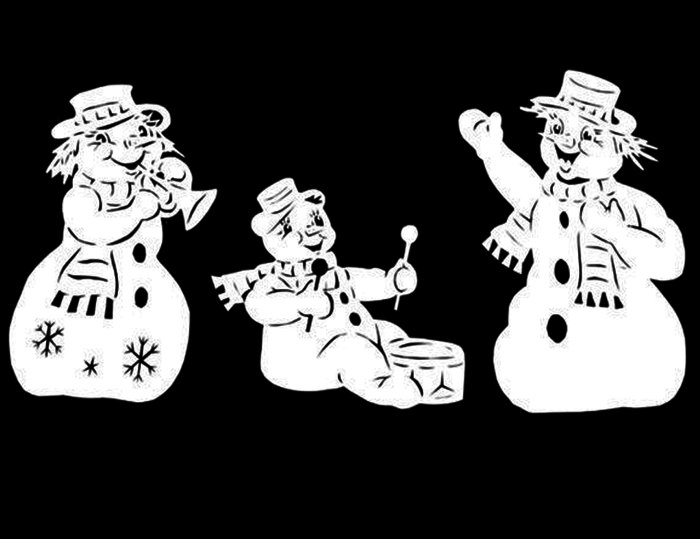 Снеговики на окна к новому году