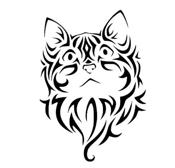 Кот тату эскиз