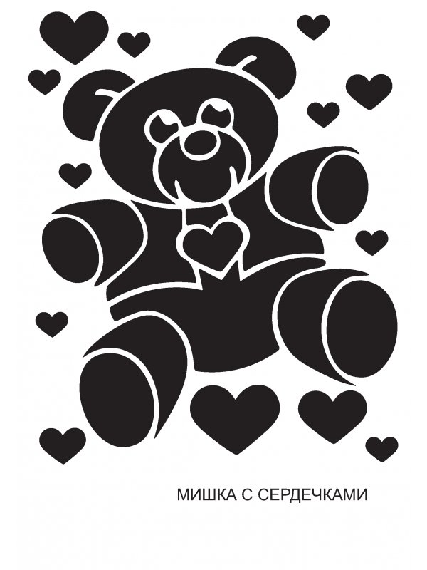 Мишка трафарет