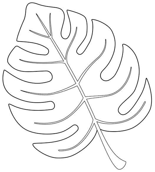 Листья тропические трафарет для вырезания
