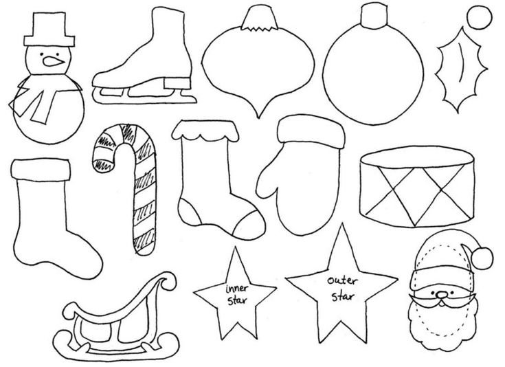 Новогодние игрушки из фетра выкройки